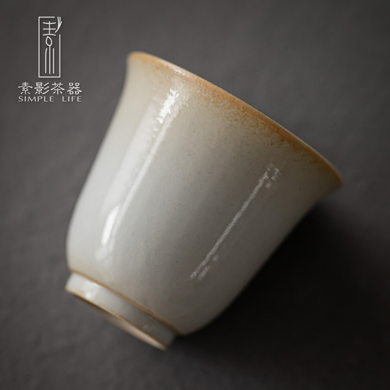 Plain film Japanese coarse pottery teacup masters cup single glass ceramic sample tea cup creative manual small gold cup bowl of restoring ancient ways