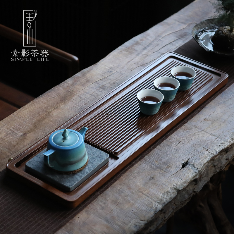 Shadow weight bamboo sharply stone tea tray was whole tablet household contracted drainage Japanese dry plate of solid wood, small tea table