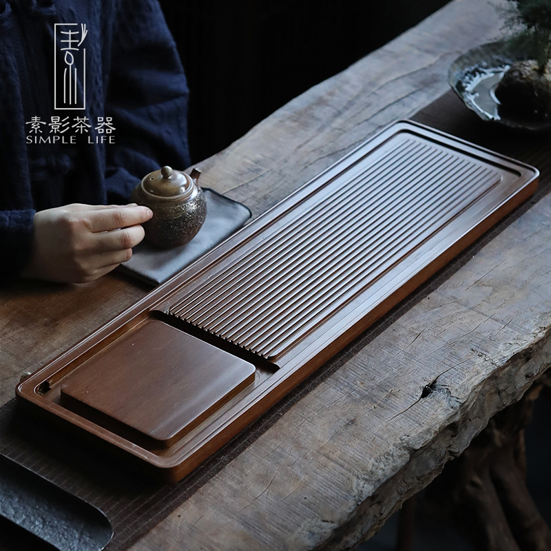 Shadow weight bamboo sharply stone tea tray was whole tablet household contracted drainage Japanese dry plate of solid wood, small tea table