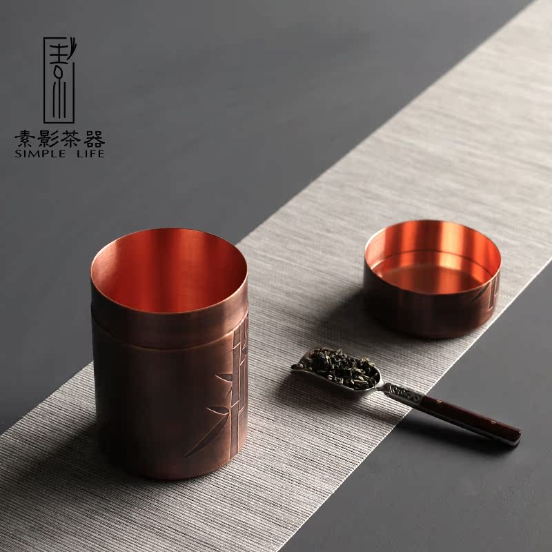 Plain film buford copper trumpet classical copper POTS storage retro metal tea caddy fixings warehouse and tea pot