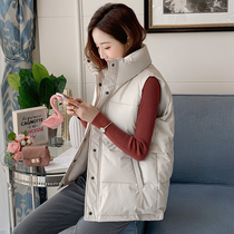 Down mian ma jia female autumn and winter 2020 new Korean version of the wild outer wear jia hou mian vest vest jacket waistcoat-music of the tide