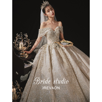 Ian (Midsummer)one shoulder bridal main wedding dress 202021 new temperament big tail luxury thin