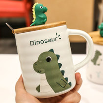Cute little dinosaur handle ceramic cup healing girl series ceramic water cup new simple male and female students cup