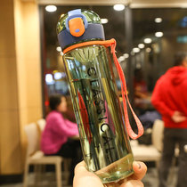 Simple sports elastic cover large capacity plastic water cup for men and women outing water cup ins adult portable water cup