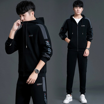 Casual Sports Suit Men's Spring Autumn New 2022 Hooded Cardigan Teen Coat Trendy Men's Sweatshirt