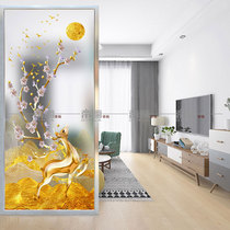 Golden Deer Raw Flowers Screen Art Glass Partition Modern Simplicity Shelter Double Face Frosted Living Room Genguan Light Extravagant Screen