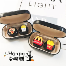 Anne Shan simple M uncle French fries contact lens case ins trendy personality cute girl pupil box portable