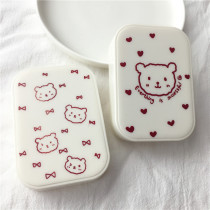 Cartoon beauty contact lens box ins girl portable bear illustration contact lens case multi-pack cute storage box female models