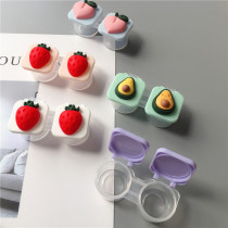 Fruit contact lens case ins cute portable press-type contact lens box girl myopia storage box three