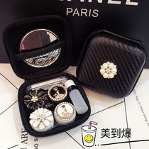 New product promotion Exquisite diamond-encrusted myopia contact lens case beauty contact lens case nursing box two pairs of companion box