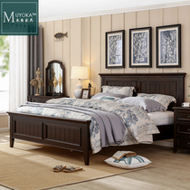 American countryside pure solid wood double bed 1 8 m 1 5 m solid wood bed high-quality bedroom furniture combination