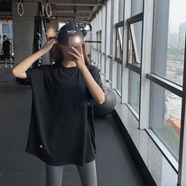 Sports Body T-shirt Woman Summer Loose Short Sleeve Round Collar Fitness Suit Hood Black Speed Dry Big Code Yoga Blouse