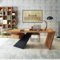 LOFT Nordic Designer Desk Industrial Wind Solid Wood Owner Table Retro Creative Home Writing Desk Computer Desk