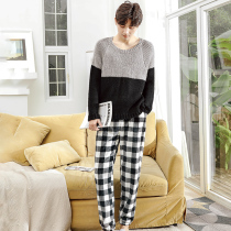 Autumn and winter coral velvet pajama pants men padded velvet warm single pants mens plaid flannel home pants plus fat