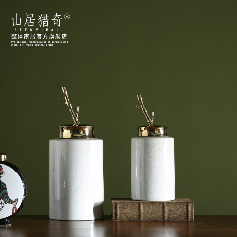 Modern French wine sitting room adornment is placed the new Chinese style household example room ceramics, bamboo cover tank