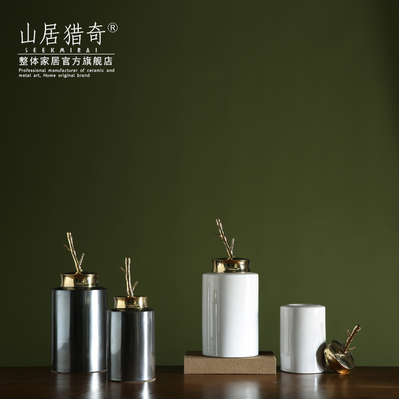 Modern French wine sitting room adornment is placed the new Chinese style household example room ceramics, bamboo cover tank