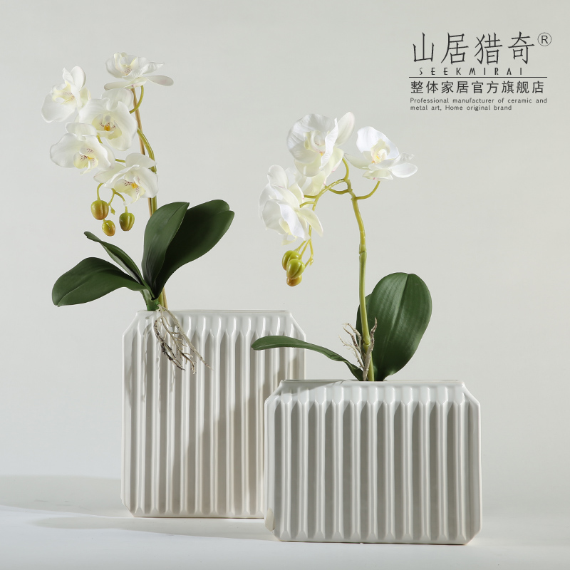 I and contracted, black and white square vertical stripes receptacle example room sitting room soft outfit flat flower arranging flowers exchanger with the ceramics vase