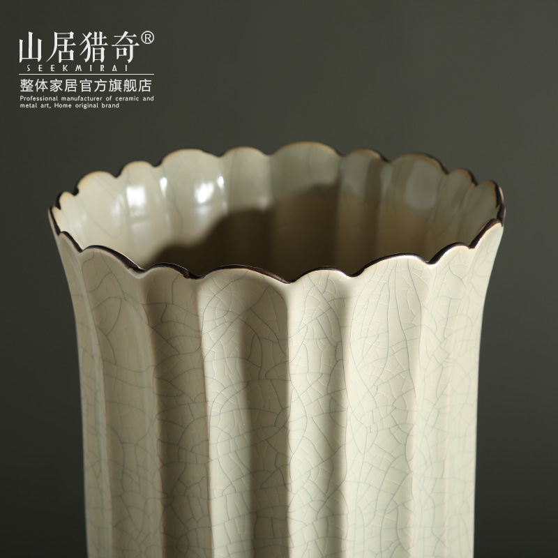 Ceramic table dry flower vase example room home decoration vase furnishing articles sitting room lace flower implement porcelain bottle arranging flowers