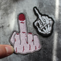 Uped middle finger embroidery Velcro badge tactical morale patch armband personality original bag stick DIY paste