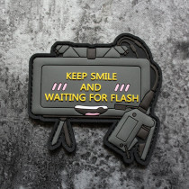 Q version of the weapon morale chapter to keep a smile waiting for the flash broadsword reaction Thunder PVC magic armband sticker plastic badge
