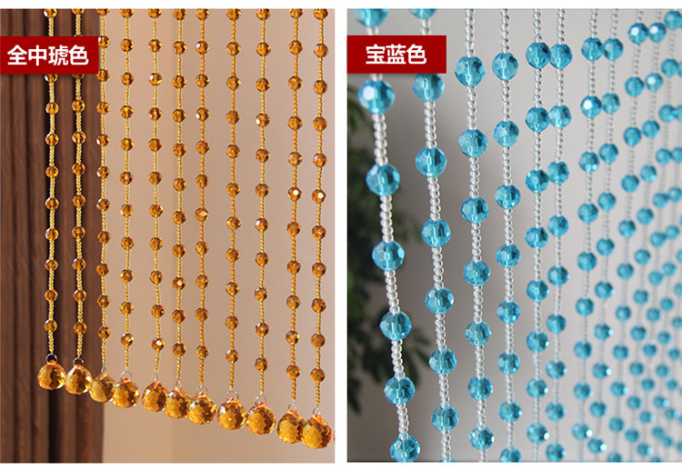 珠帘水晶隔断帘新款成品门挂帘客厅玄关垂帘子装饰挂线帘串珠满穿