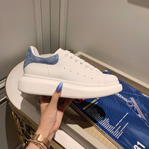 Amoy McQueen white shoes womens spring 2021 new womens shoes genuine leather wild muffin thick-soled McQueen height-increasing board shoes