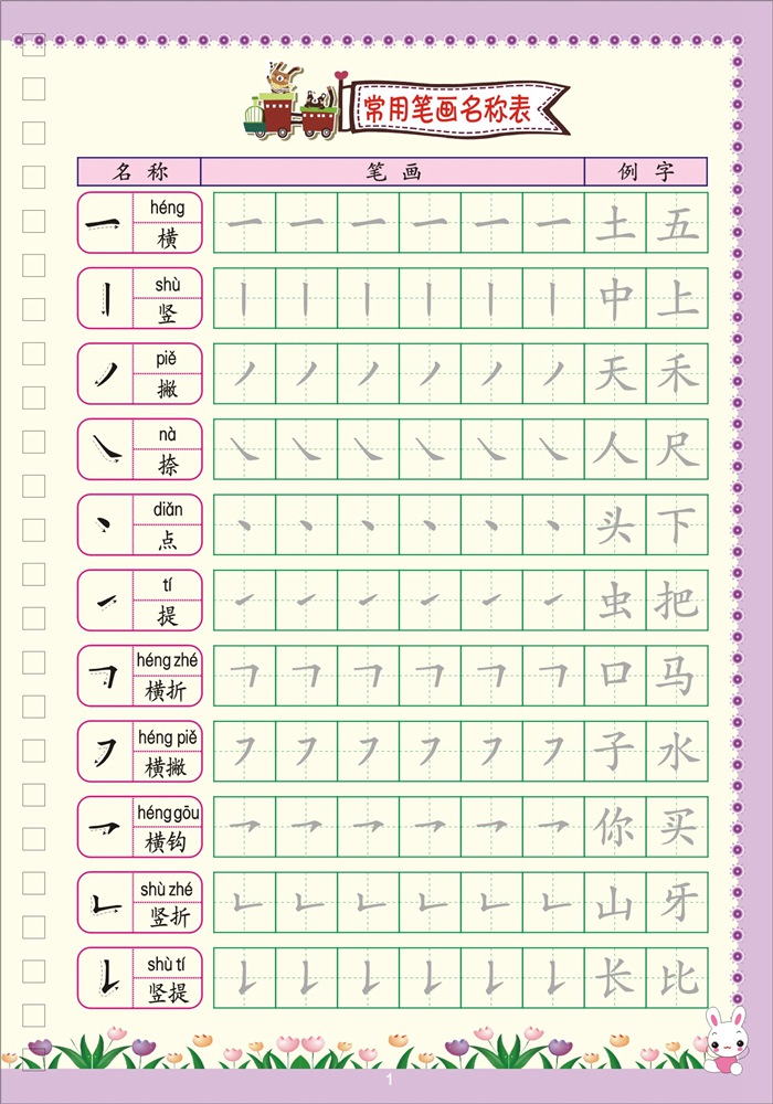 笔画笔顺凹槽练字帖楷书小学生儿童魔法练字帖板本一年级初学写字