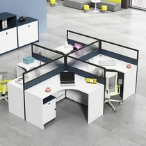 Staff office table and chairs Combined desk staff station office desk computer screen working position 2 persons 4 persons