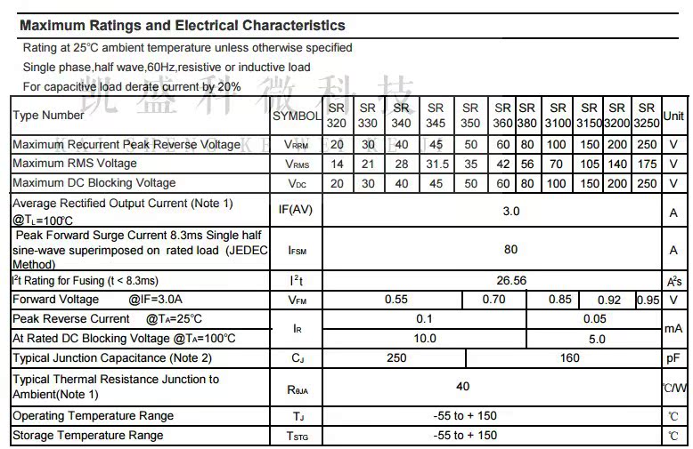 直插sr3100 二极管 do-41 3a/100v 肖特基二极管 500只