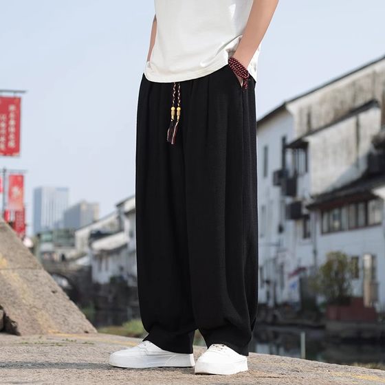 Cotton and linen pants for men's high-end linen wide-leg pants for new Chinese men's linen pants for Chinese style large size loose straight pants
Cotton and linen pants for men's high-end linen wide-leg pants for new Chinese men's linen pants for Chinese style large size loose straight pants