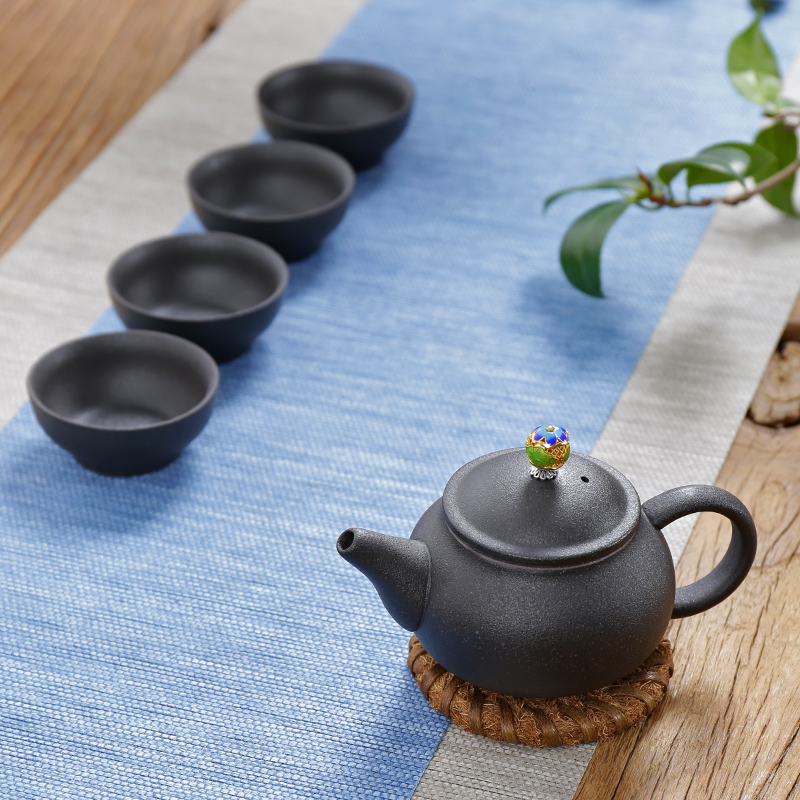 Travel ZongTang ceramic tea set a pot of four Japanese and coarse pottery glaze stone tea vintage kung fu tea set