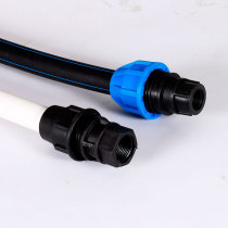 Black PE water pipe fittings water pipe repair quick connector inner and outer wire directly without hot melt