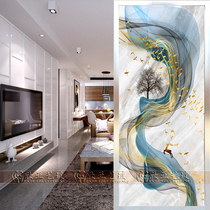 Decorative modern art glass light luxury partition screen Bathroom frosted craft Nordic abstract symphony background wall