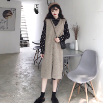 Autumn and winter 2021 New sweater skirt two-piece set age slim knitted vest waistcoat set fashion Foreign