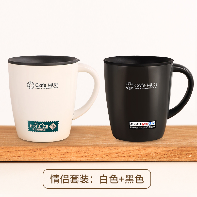 japan asvel mug thermos mug with lid spoon coffee cup stainless steel office water cup female couple mug