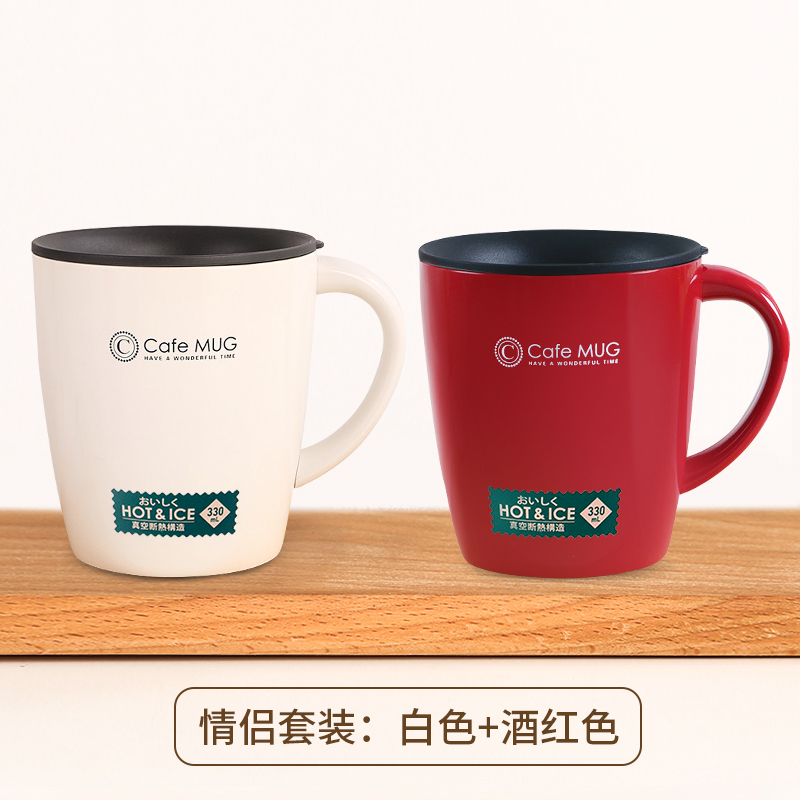 japan asvel mug thermos mug with lid spoon coffee cup stainless steel office water cup female couple mug