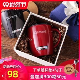 japan asvel mug thermos mug with lid spoon coffee cup stainless steel office water cup female couple mug
