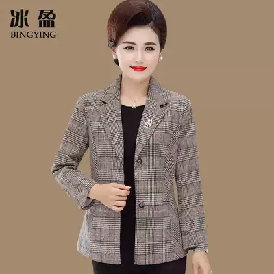 Mother spring and autumn coat short middle-aged women's autumn suit 40-50 years old casual foreign school dress