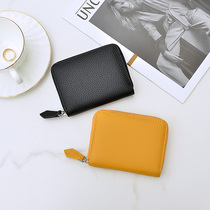 Lady Card Ms genuine leather Large capacity Multi-clamping anti-degaussing document bit 2021 new zero money bag minimalist card clip