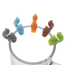 Silicone wine wine mark creative squirrel glass Mark Cup recognizer party wine glass identification wine sign