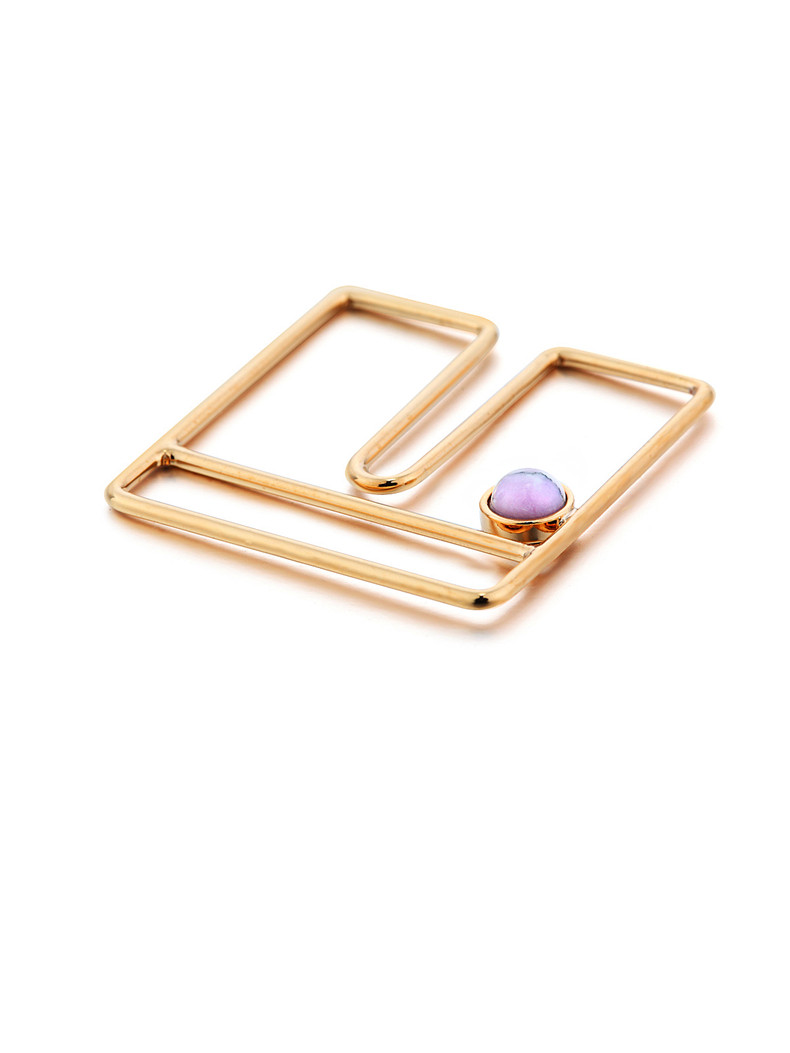 glam ever大理石系列 金色柜子型/金属v型衬衫夹领夹饰品男女通用