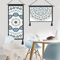 Geometric ethnic style abstract fabric tapestry living room study cotton hemp painting sofa background wall decoration hanging cloth