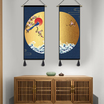 Noble flower and bird hanging painting fabric Chinese style tapestry living room bedroom decoration painting porch bedside mural curtain