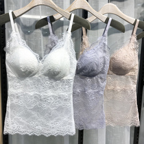 European station spring and summer sexy eyelashes lace suspender female V-neck lace flower black and white free bra inside the back