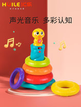 Huile 897 Rainbow Stacked Duck Stacked High Stacked Alone Stacked Alone Stapled Circle Early Education Educational Children Toys 0-3 Years Old