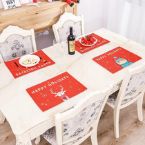 New Christmas decorations Creative Christmas linen printing tablecloths table flags Christmas desktop decorations