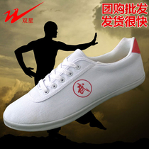 Binary wu shu xie tai ji xie men and non-slip canvas lian gong xie children martial arts training shoes white shoes
