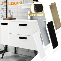 Modern simple widened surface Pure white rounded beveled double hole cabinet door Home handle White drawer handle