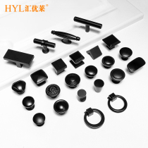 Handle Drawer handle Small handle Cabinet Wardrobe door Shoe cabinet Bedside table Wine cabinet Black round single grain pull ring handle
