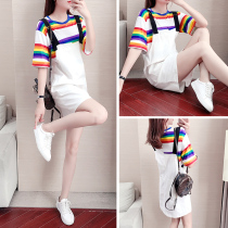 Maternity dress summer skirt 2021 New Fashion Net red suit for pregnant women in summer